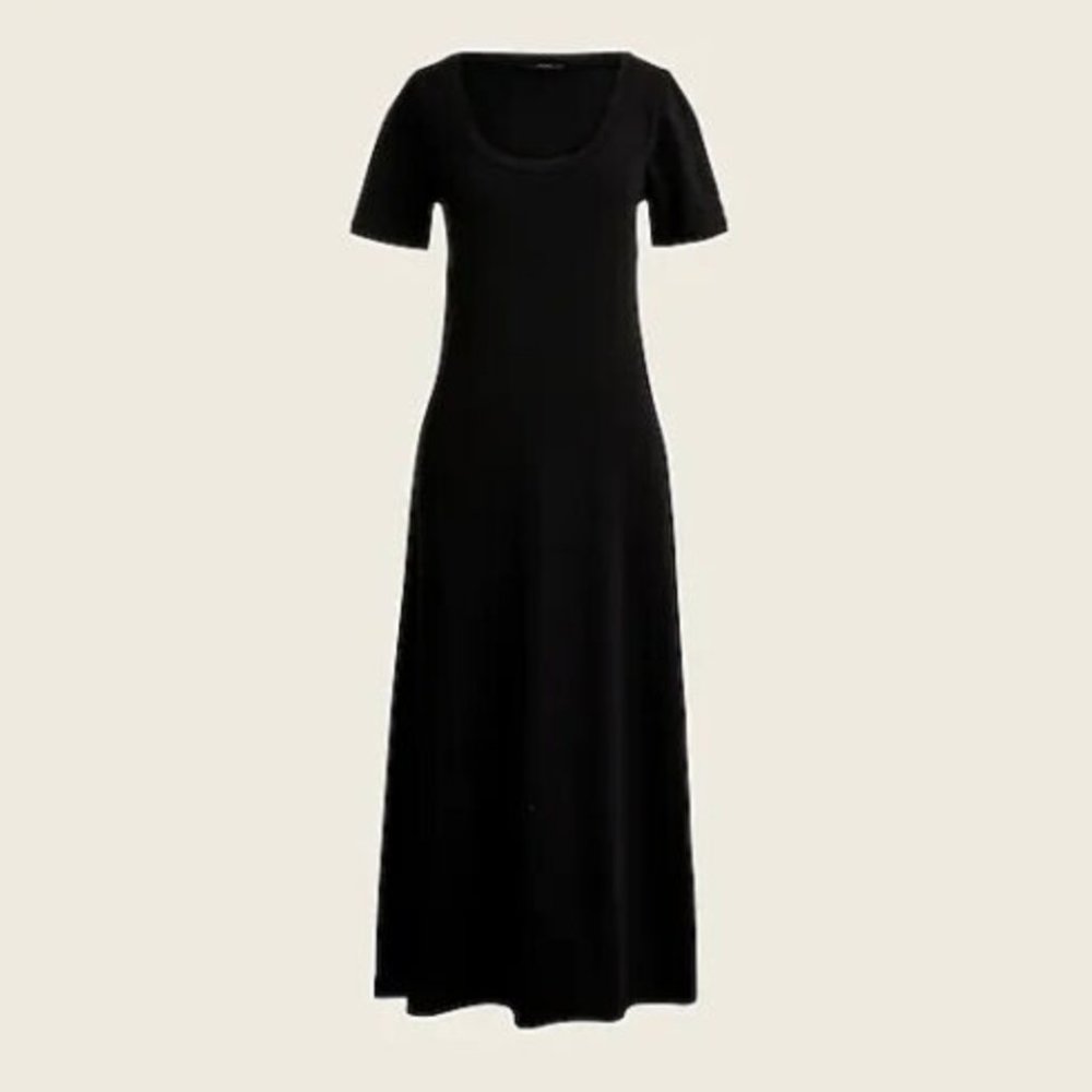 J. Crew knit 100 percent cotton midi black dress